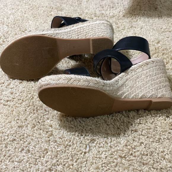 Stuart Weitzman brand NEW strappy straw wedges black sandals size 7 - Picture 7 of 11